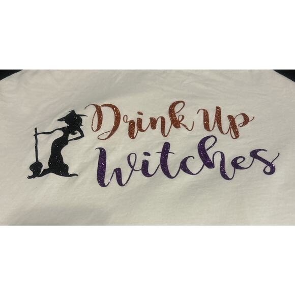 Cotton Heritage Drink Up Witches Womens Raglan T-shirt Halloween Size Medium - Picture 9 of 9
